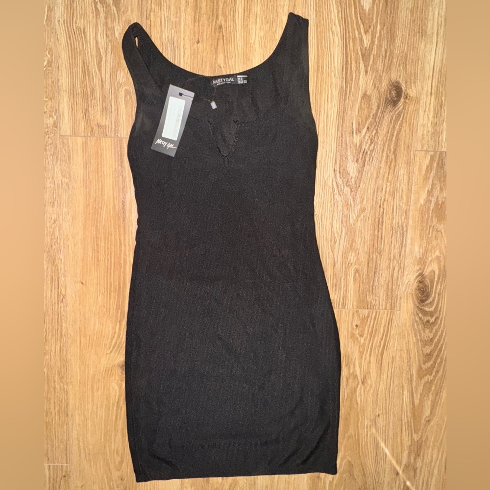 Nasty Gal Notch Again Ribbed Mini Dress – Size 4. New with tags.